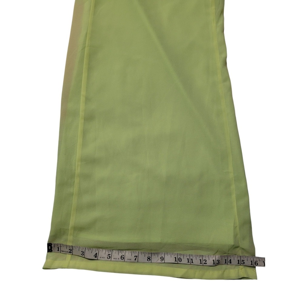 Fashion Nova Beach Views Chiffon Jumpsuit Women's Size XL Lime Halter Wide Leg - Picture 14 of 14